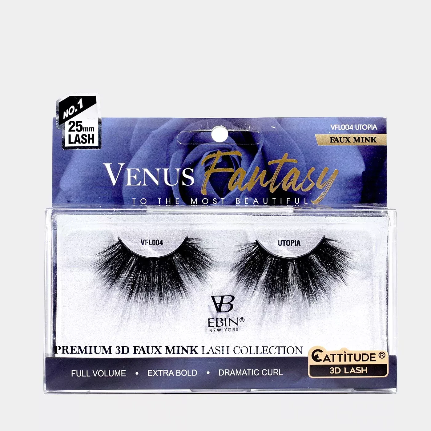 EBIN – VENUS FANTASY 25MM FAUX MINK 3D LASHES – UTOPIA