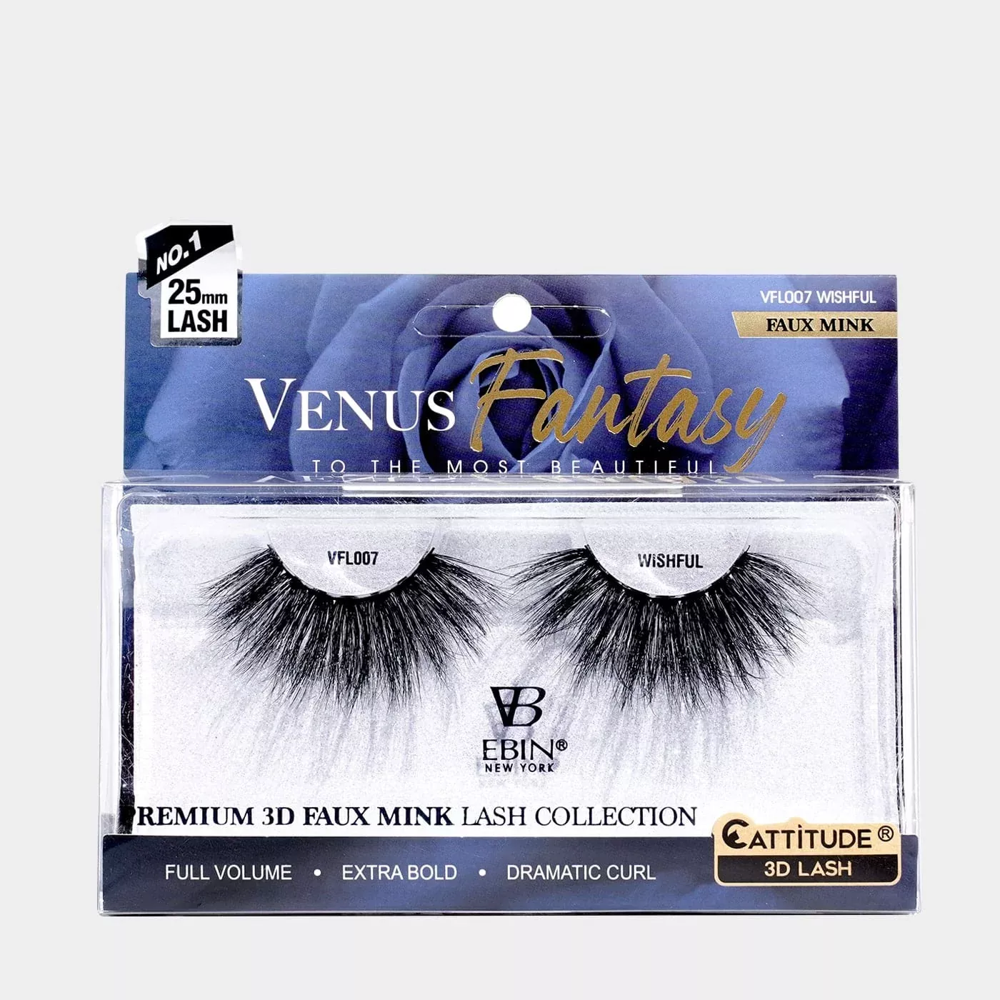 EBIN – VENUS FANTASY 25MM FAUX MINK 3D LASHES – WISHFUL