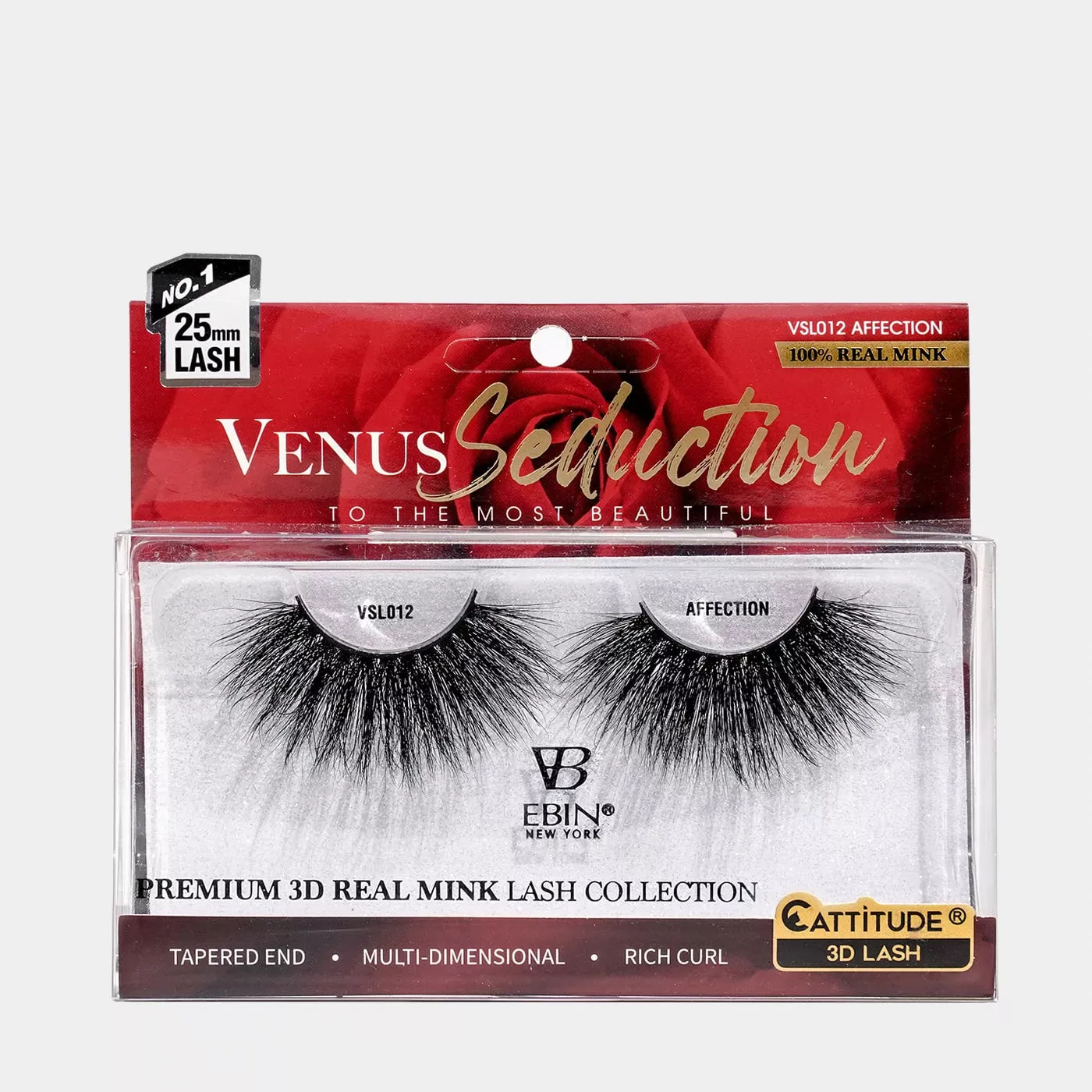 EBIN – VENUS SEDUCTION 25MM REAL MINK 3D LASHES – AFFECTION