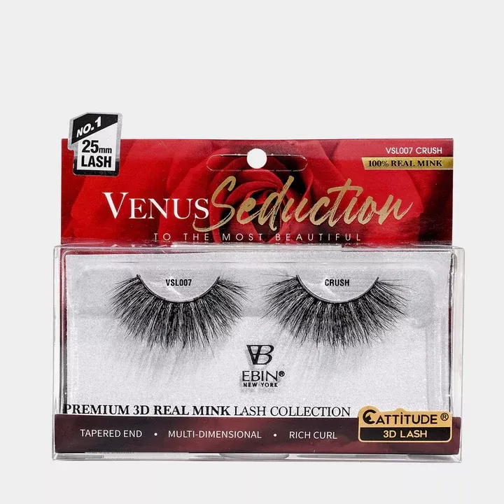 EBIN – VENUS SEDUCTION 25MM REAL MINK 3D LASHES – CRUSH