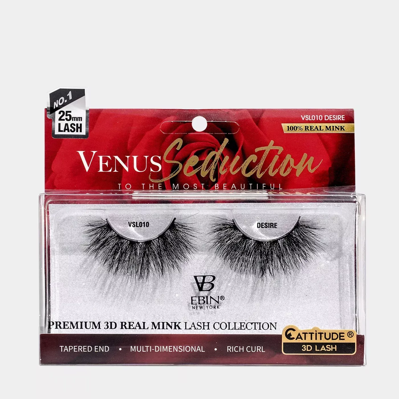 EBIN – VENUS SEDUCTION 25MM REAL MINK 3D LASHES – DESIRE