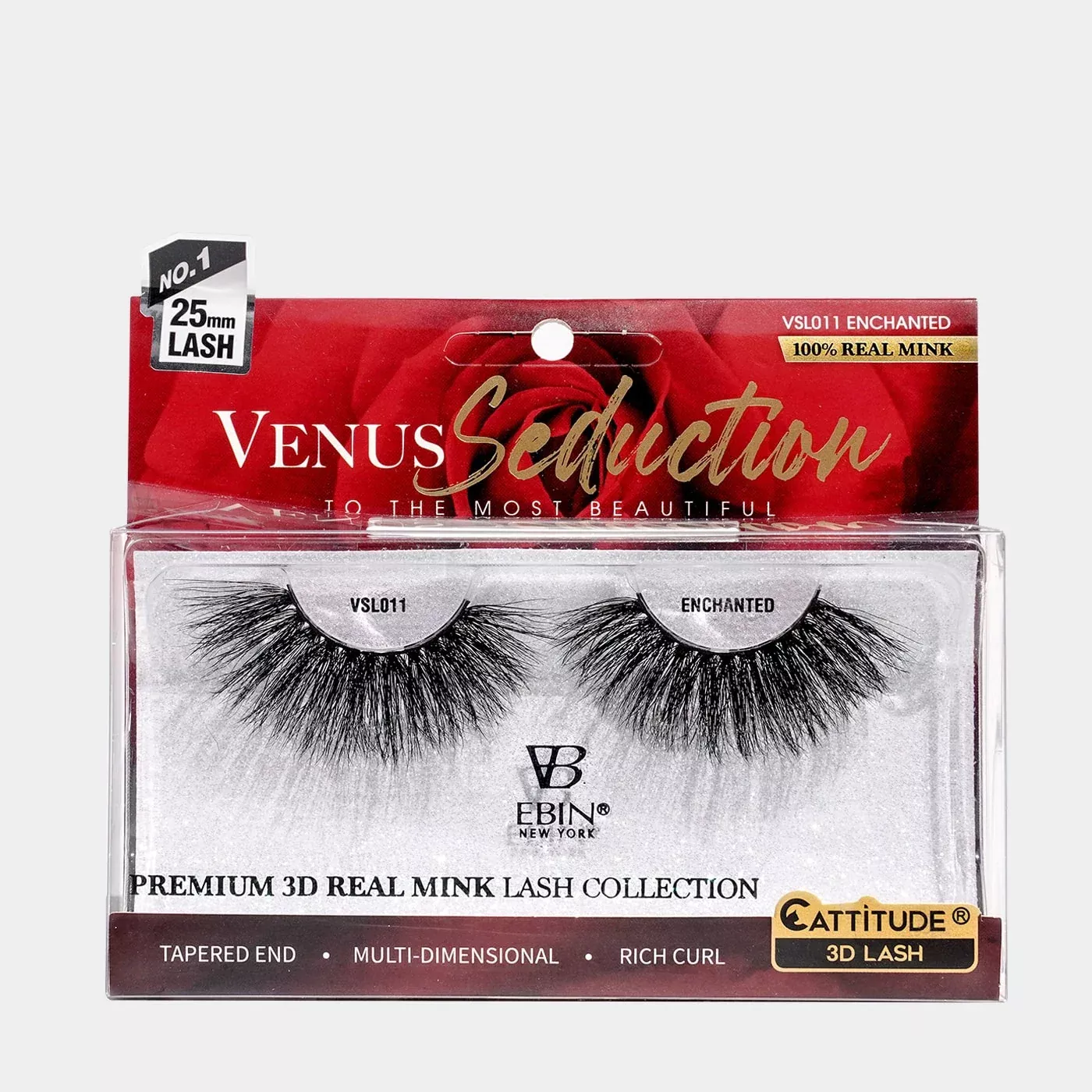 EBIN – VENUS SEDUCTION 25MM REAL MINK 3D LASHES – ENCHANTED