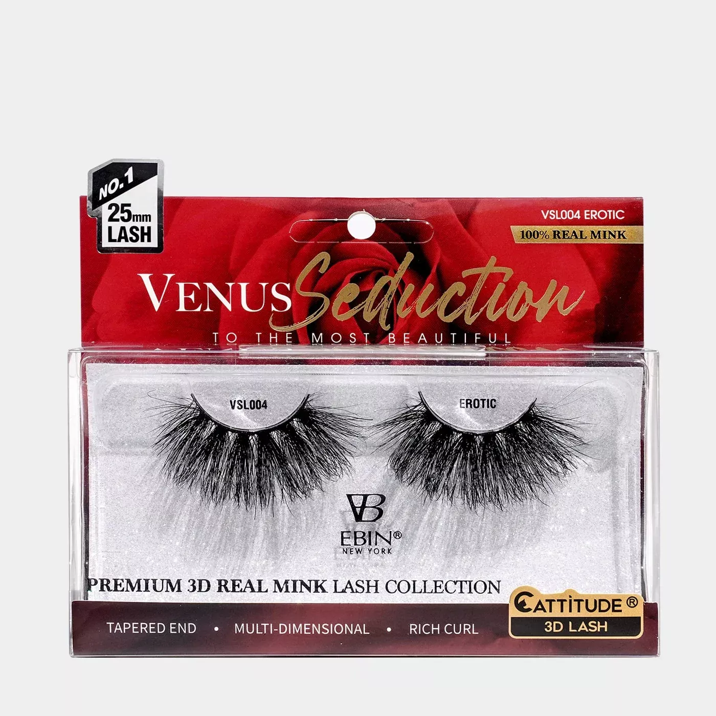 EBIN – VENUS SEDUCTION 25MM REAL MINK 3D LASHES – EROTIC