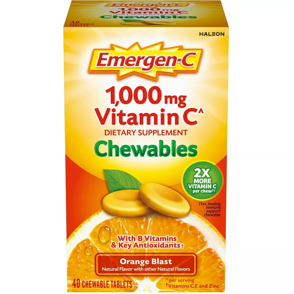 Emergen-C 1000 mg Orange Blast Chewable Tablet, 40 EA
