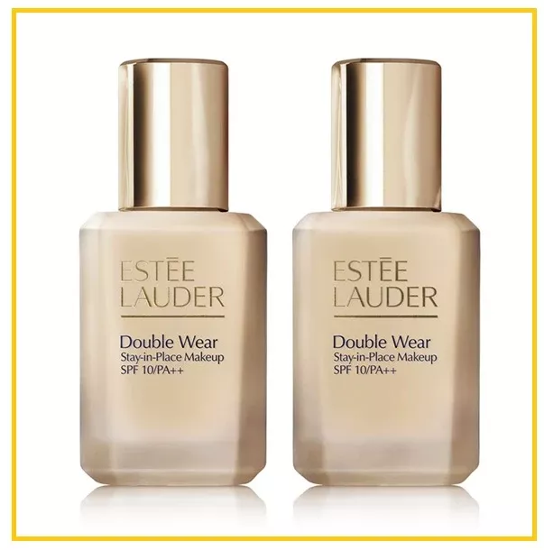 ESTEE LAUDER DOUBLE WEAR STAY-IN-PLACE SPF 10 FOUNDATION #1W1 BONE DUO SET 30ML X2