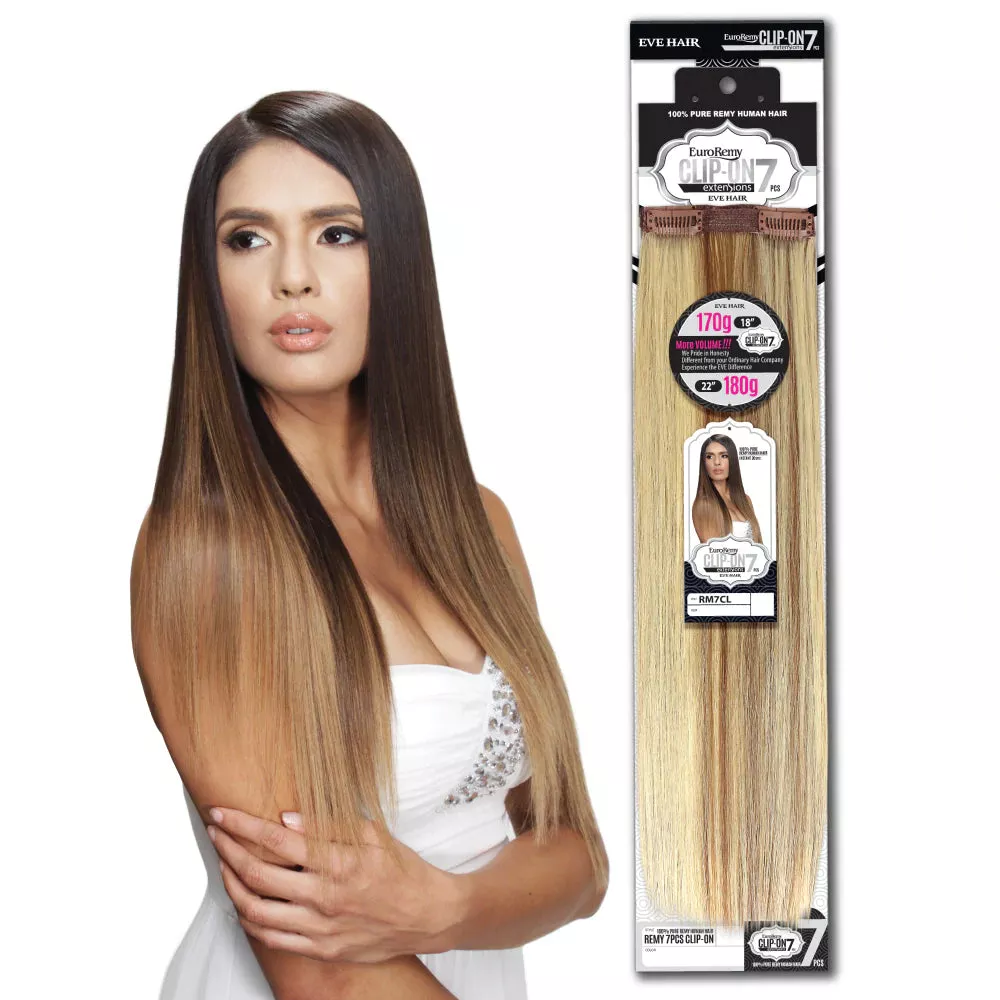EVE HAIR – EURO REMY CLIP IN 7PCS 18″ (SILKY STRAIGHT)