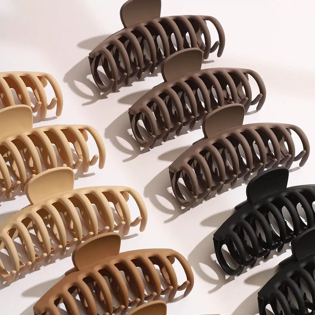 Fashion City – Solid Colored Oval Large Hair Claw Clips