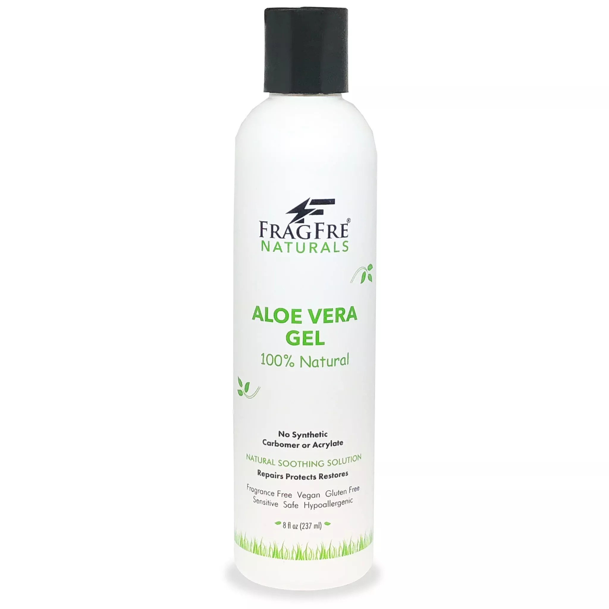 FRAGFRE All-Natural Aloe Vera Gel 8 oz – No Synthetic Carbomer or Acrylate – 100% Natural Aloe Vera Soothing Gel – Fragrance Free Vegan Gluten Free