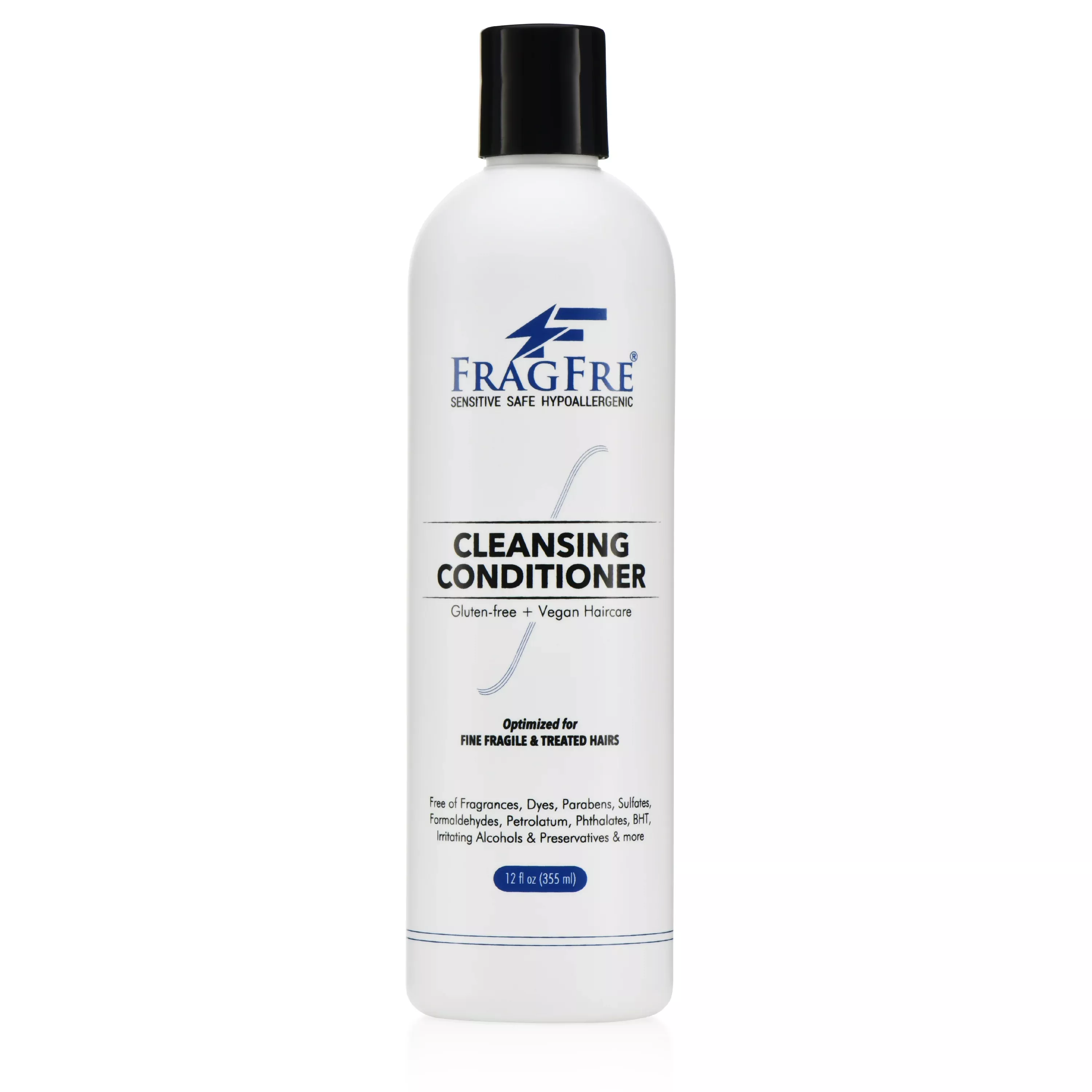 FRAGFRE Cleansing Conditioner for Fine Fragile and Treated Hairs 12 oz - Mild Conditioning Shampoo for Sensitive Skin - Vegan Gluten Free Cruelty Free
