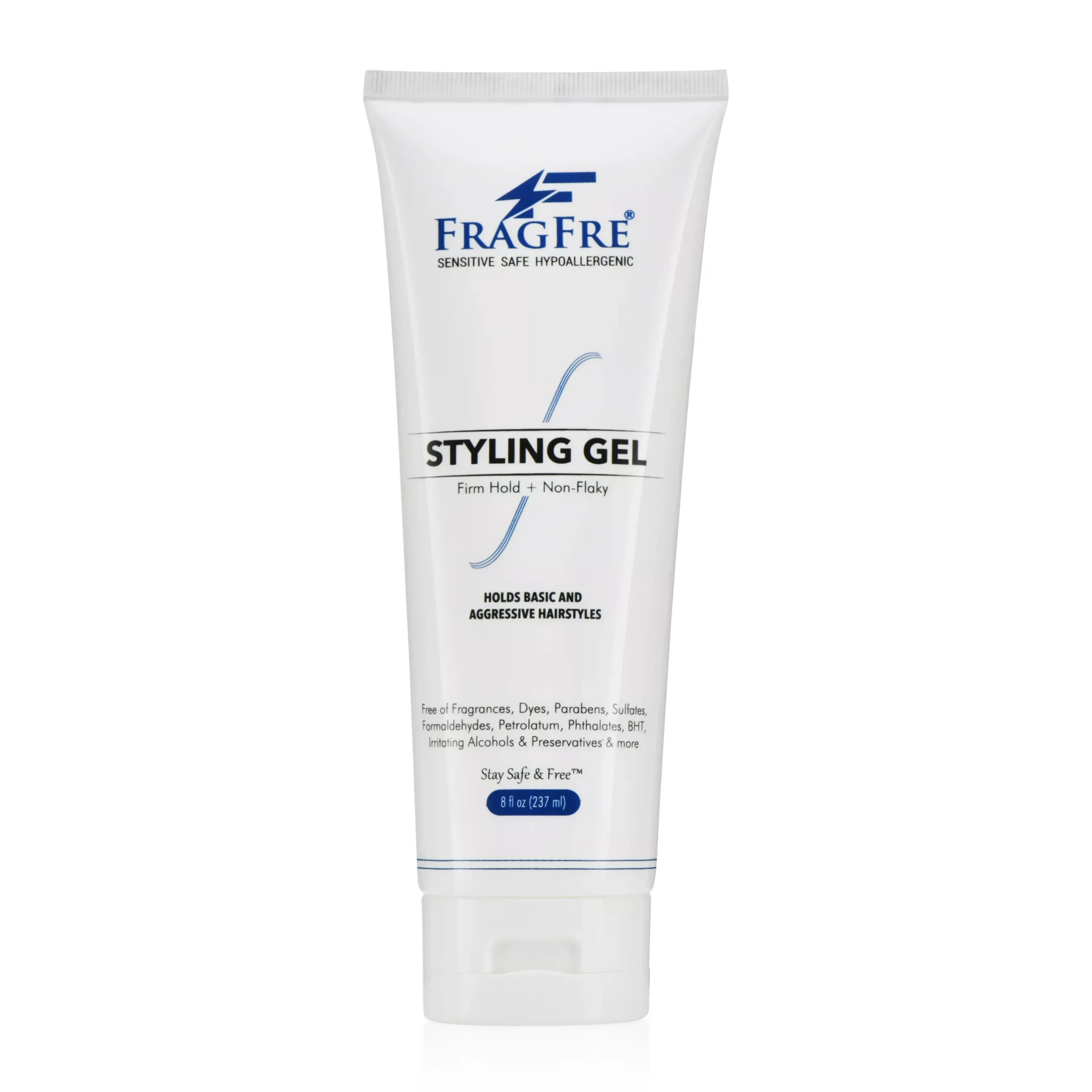 FRAGFRE Firm Hold Hair Gel Fragrance Free 8 oz – Strong Styling Gel for Extreme Hair Styles – Paraben Free Hypoallergenic Sensitive Vegan Gluten Free