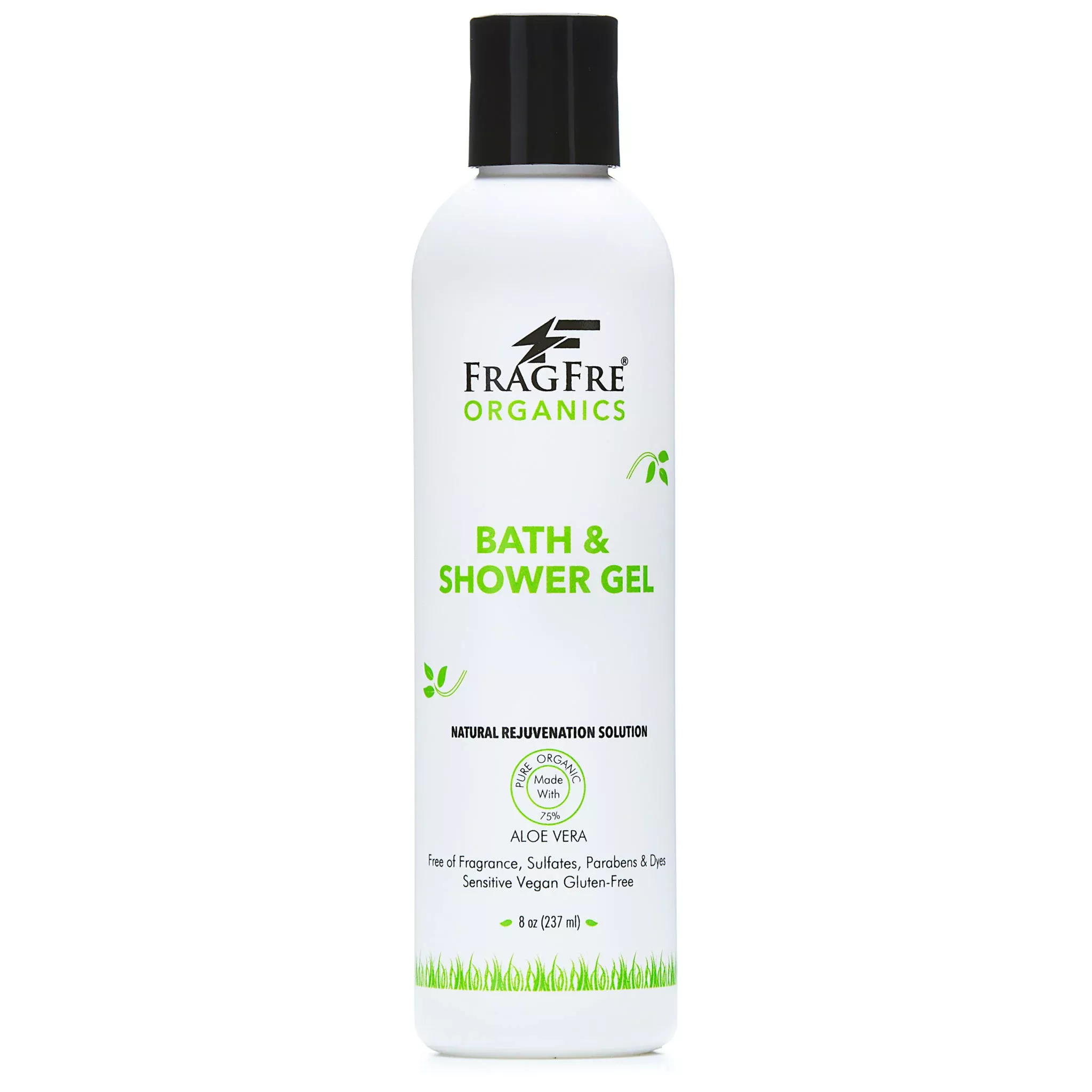 FRAGFRE Organic Shower Gel 8 oz – Fragrance Free Sulfate Free Parabens Free – for Normal Dry and Sensitive Skins – Vegan Gluten Free Cruelty Free