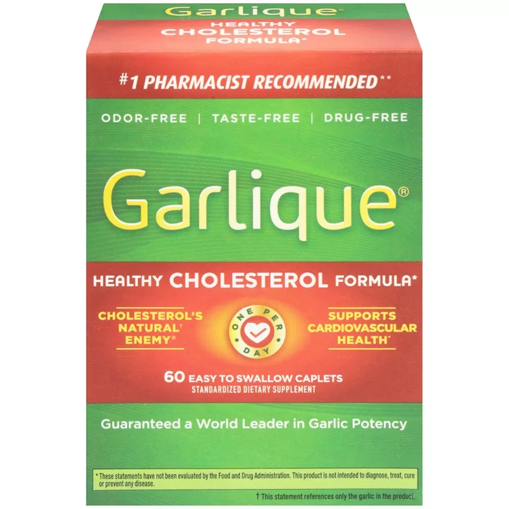 Garlique Healthy Cholesterol Formula - Drug-Free Caplets, 60 Count