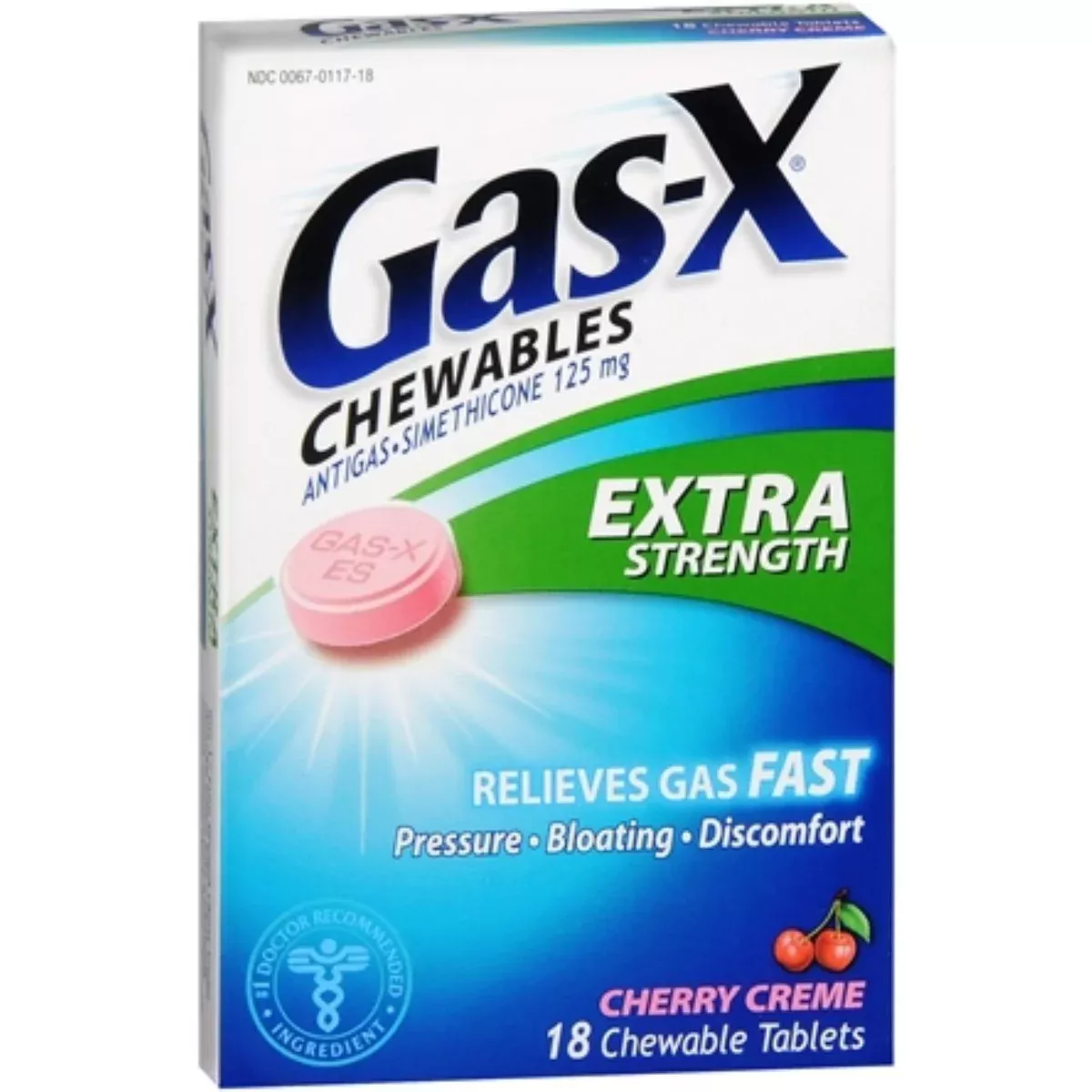 Gas-X 125 mg Extra-Strength Cherry Creme Chewable Tablet, 18 EA