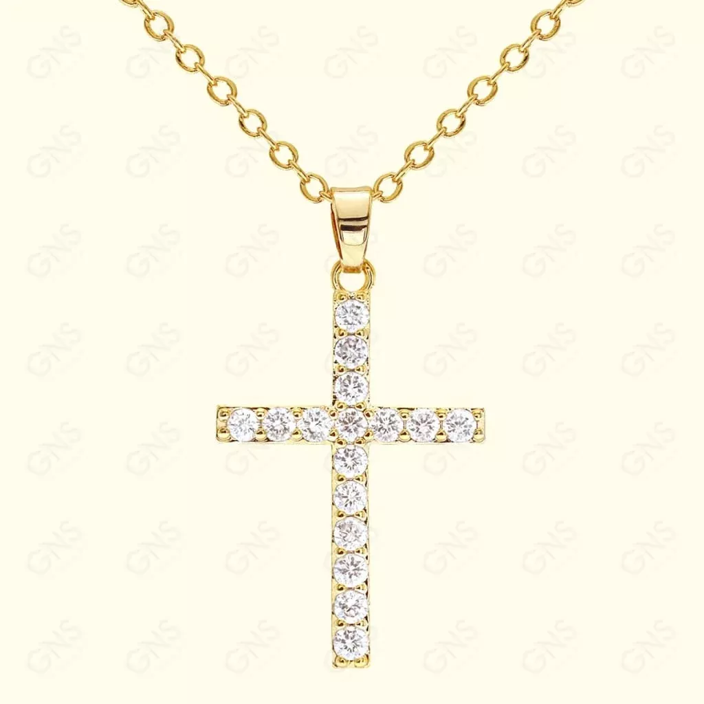 GNS – Gold Cross Necklace (CZN70G)