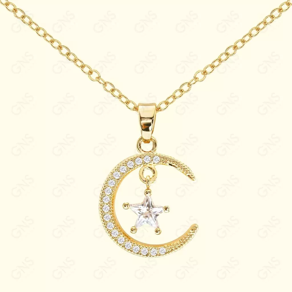 GNS – Gold Moon Star Necklace (CZN069G)