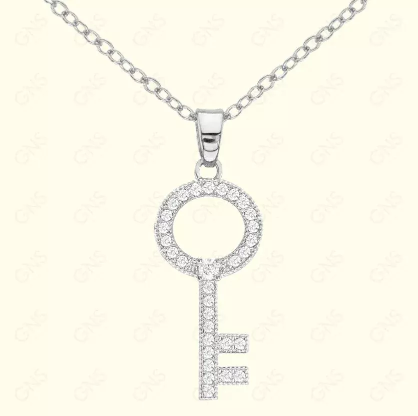 GNS – Silver Key Necklace CZN31S