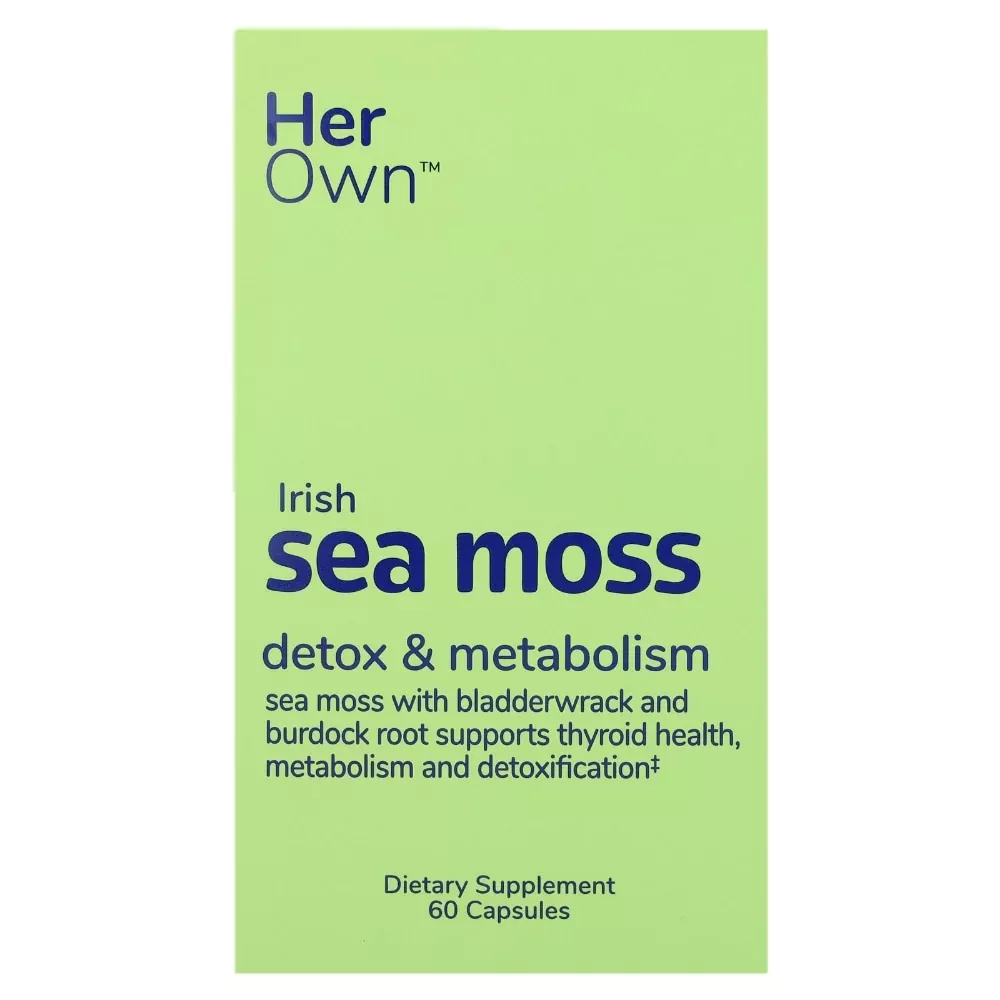 Her Own Irish Sea Moss – 60 Capsules – Raw Organic Sea Moss for Immune Support, Thyroid Health & Radiant Skin