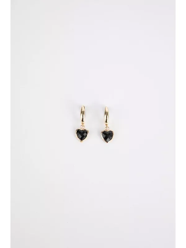 Holiday Trading Nina Jewel Earrings Black & Gold