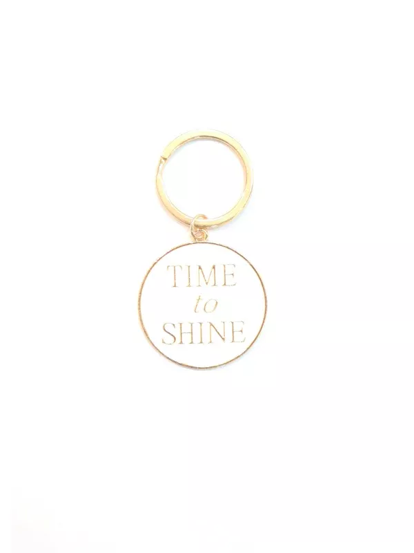 Holiday Trading Time to Shine Key Ring White