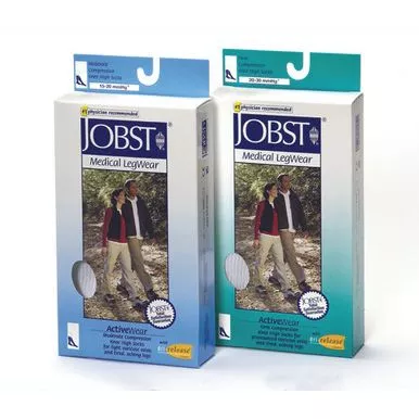 Jobst 110480 Activewear Compression Socks, 15-20 mmHg, Knee High, Medium, White