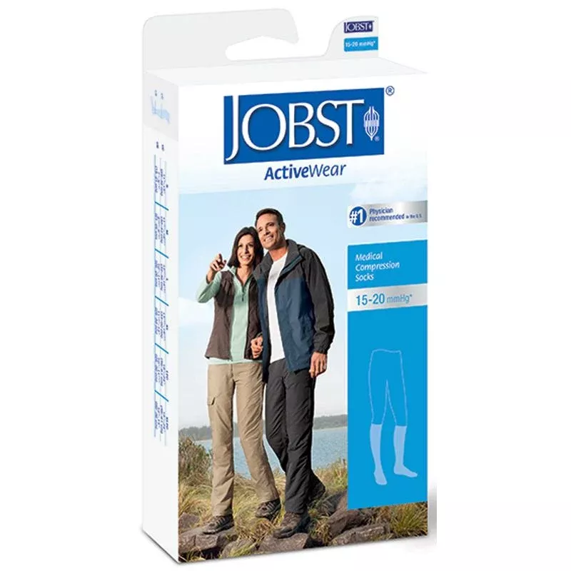 Jobst Unisex ActiveWear Knee High Socks – 15-20 mmHg Black Medium