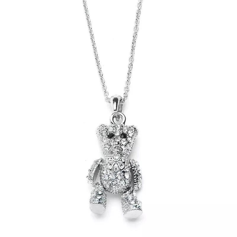 JOY JEWELRY – Silver Teddy Bear Necklace (SN156)