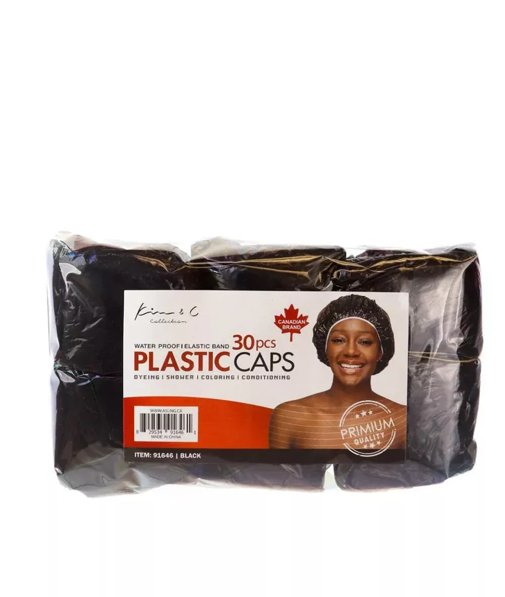 Kim&C Water Proof Plastic Cap 30PCS [Black] #As91646