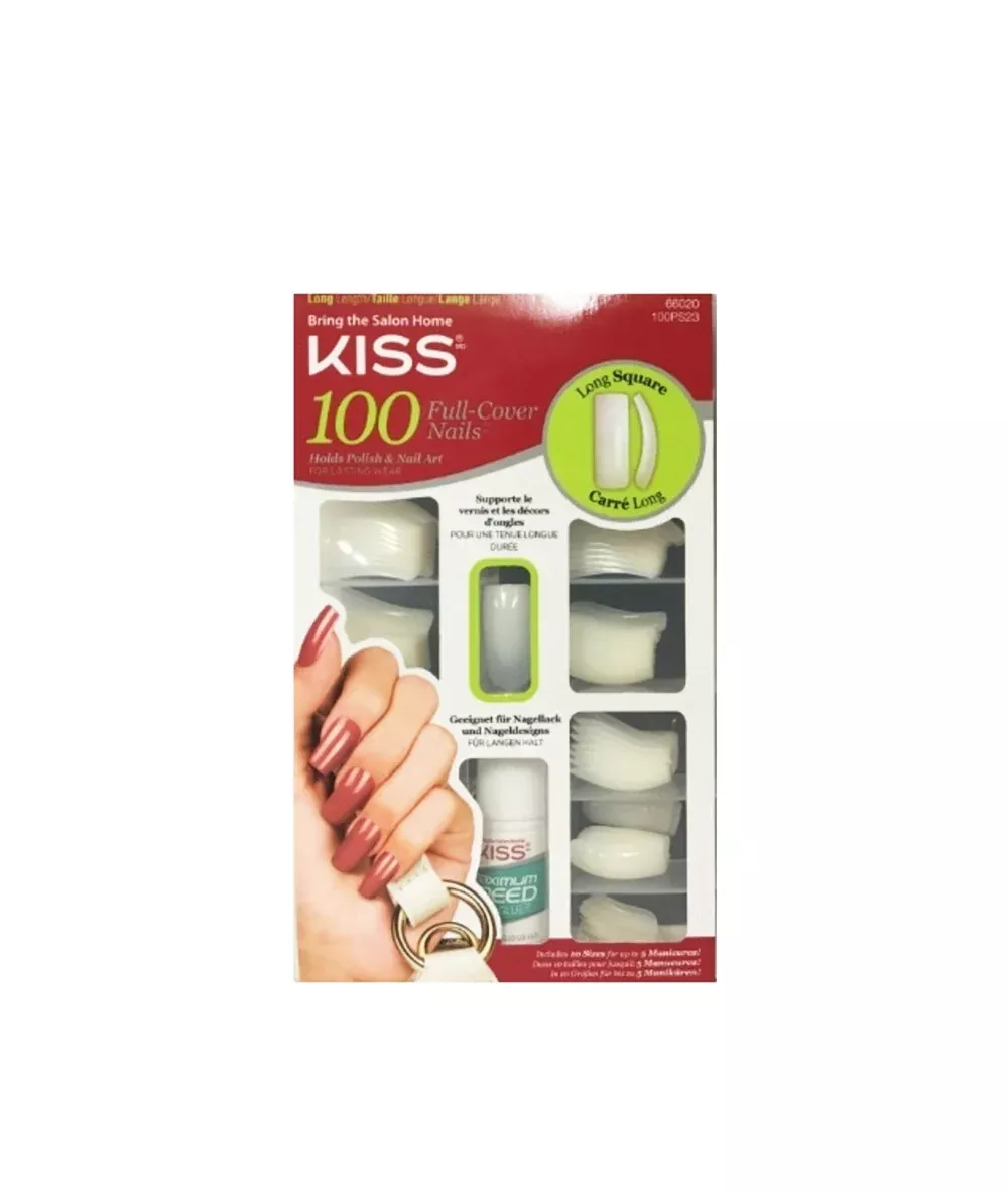Kiss 100Ps23 100 Full-Cover Nails [Long Square]