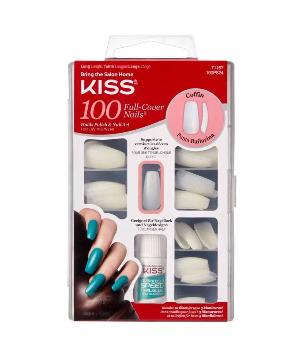 Kiss 100Ps24 Full Cover Nails 100Pcs[Coffin]