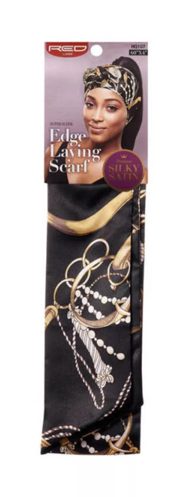 KISS – RED SILKY SATIN EDGE SCARF (LUXURY)