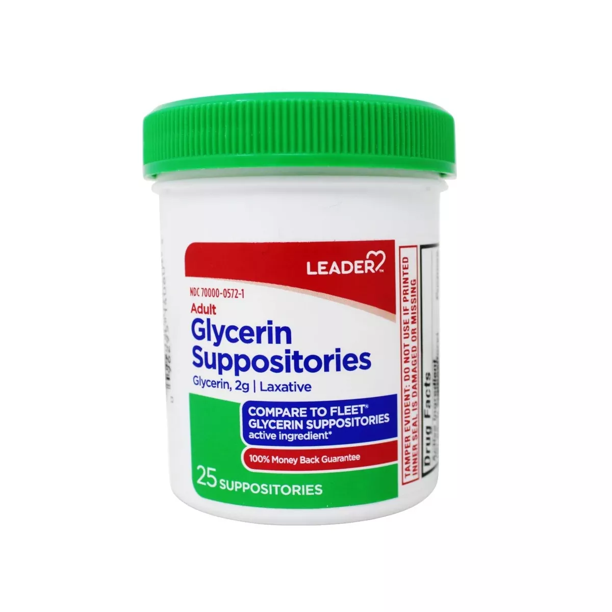 Leader Adult Glycerin Suppositories, 2 Gram (25 Count)