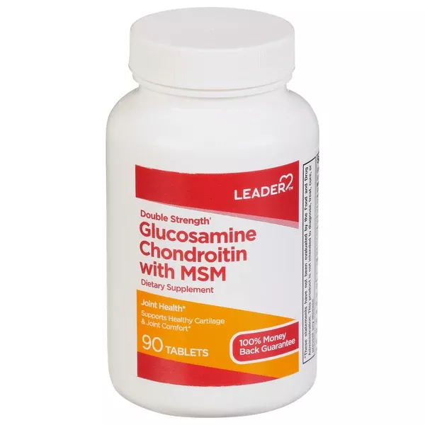 Leader Double Strength Glucosamine Chondroitin with MSM - Joint Health Support, 90 Tablets