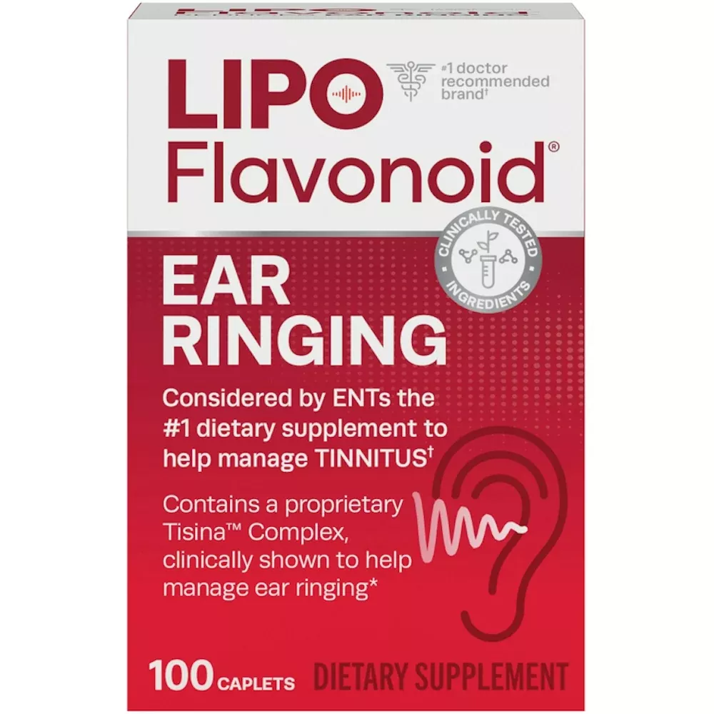 Lipo-Flavonoid Plus Ear Ringing Relief, Tinnitus Support Supplement – 100 Caplets