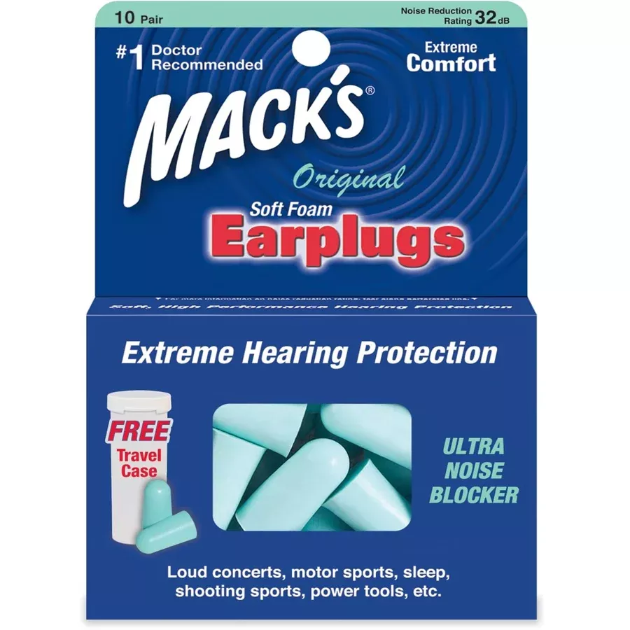 Mack’s Safesound Slim Fit™ Soft Foam Earplug, 10 Pairs