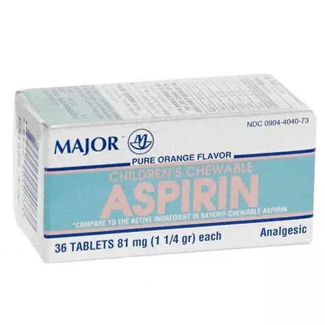 Major Children’s Chewable Aspirin – 81 mg (36 ct)