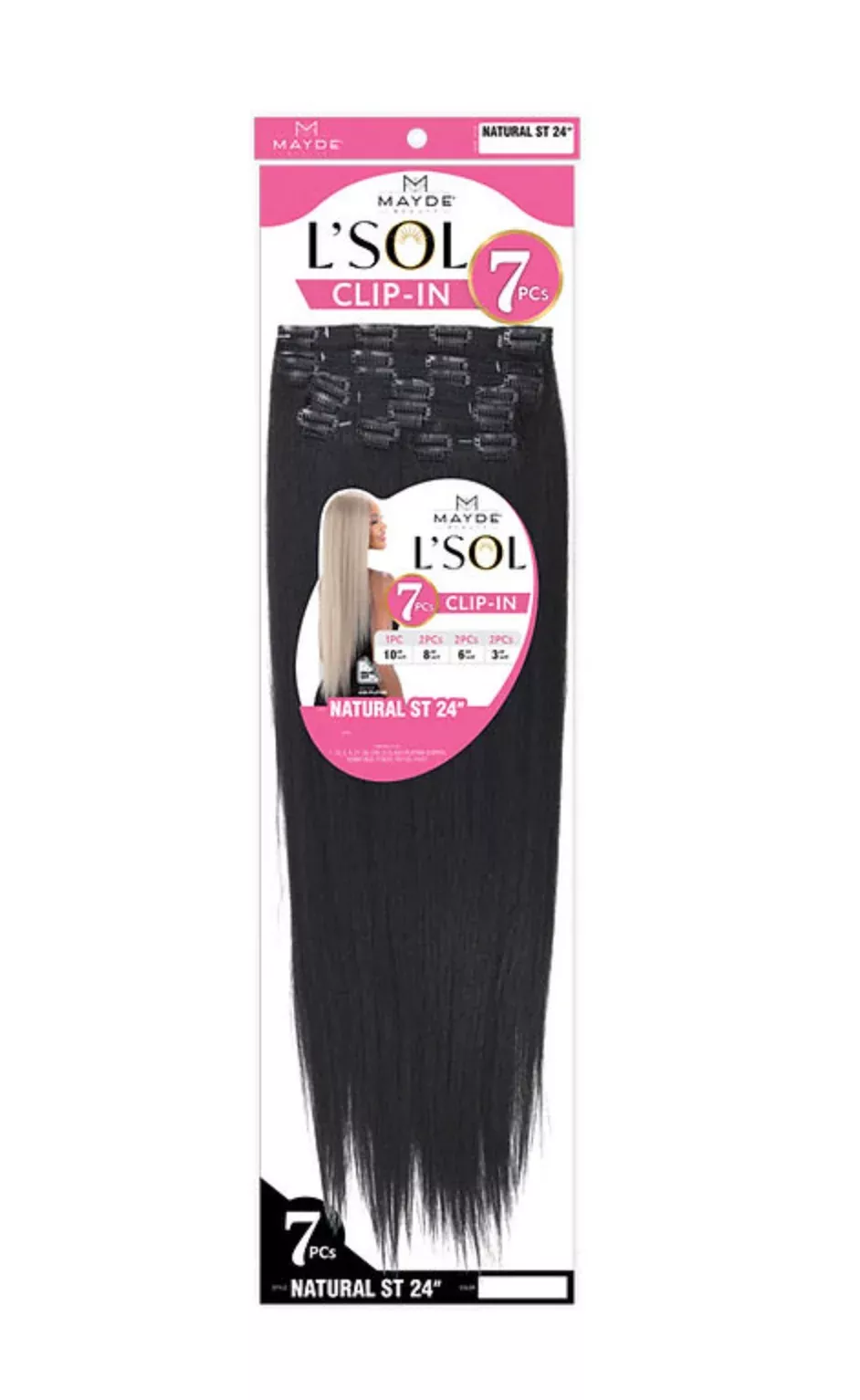 MAYDE – L’SOL 7PCS CLIP-IN NATURAL STRAIGHT 24″