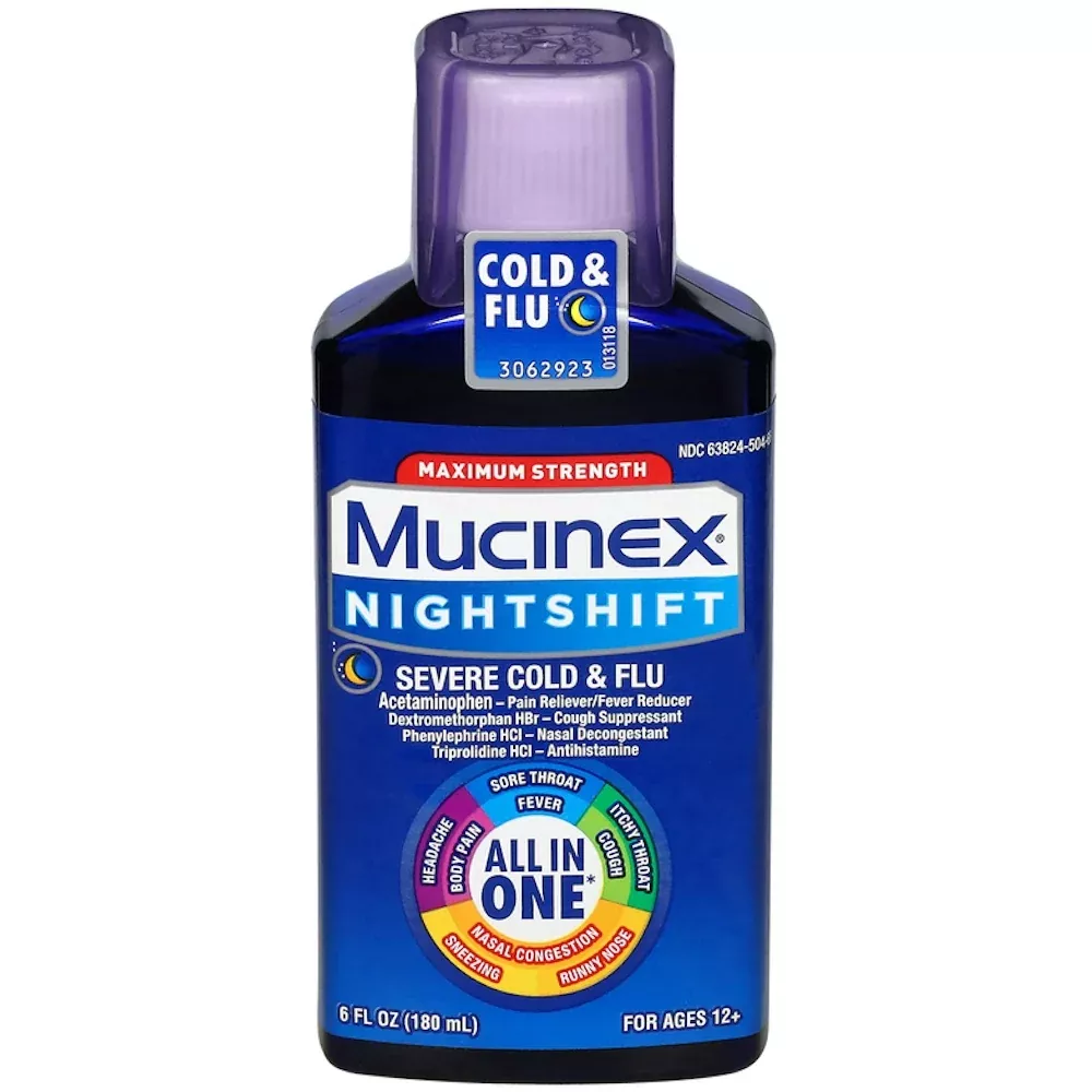 Mucinex Ages 12+ Maximum Strength Nightshift Cold & Flu 6 Oz