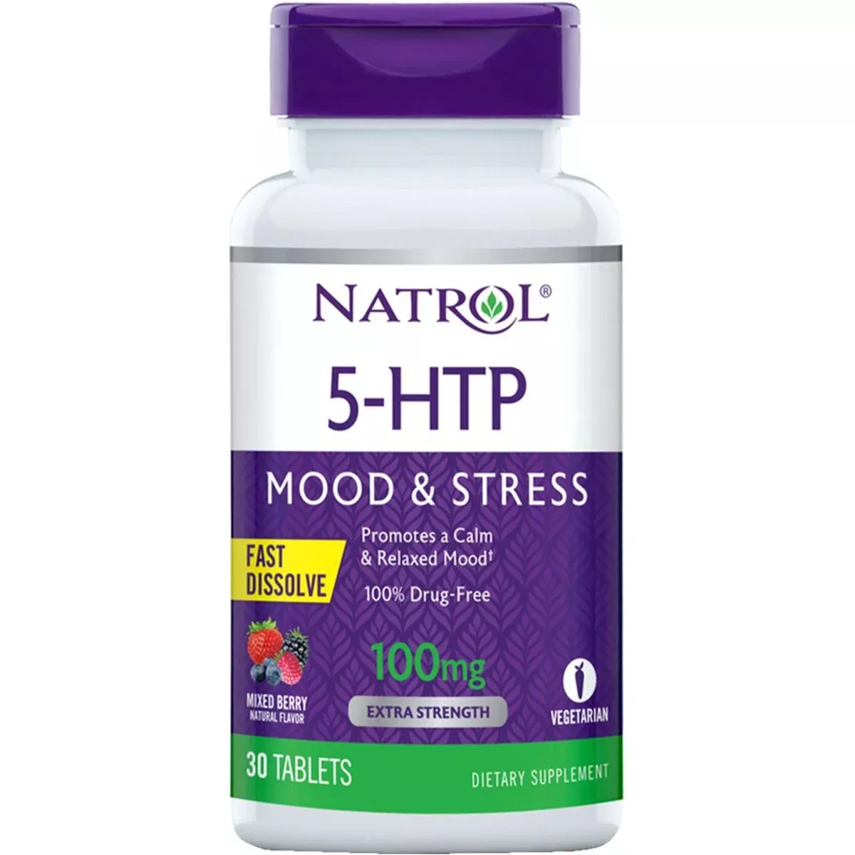 Natrol 5-HTP 100 mg Wild Berry Quick-Dissolving Tablet, 30 EA