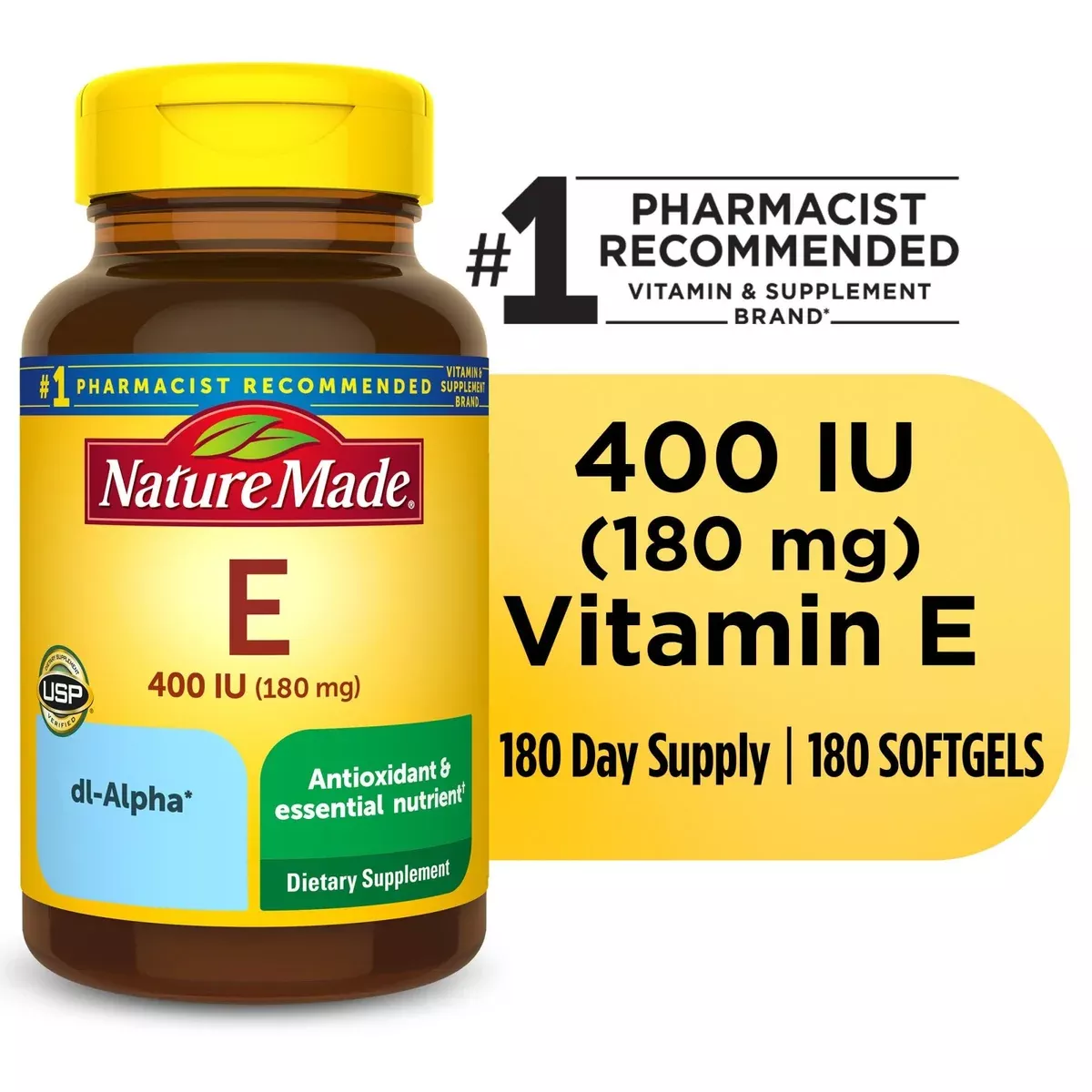 Nature Made Vitamin E, 180 Mg, Softgels