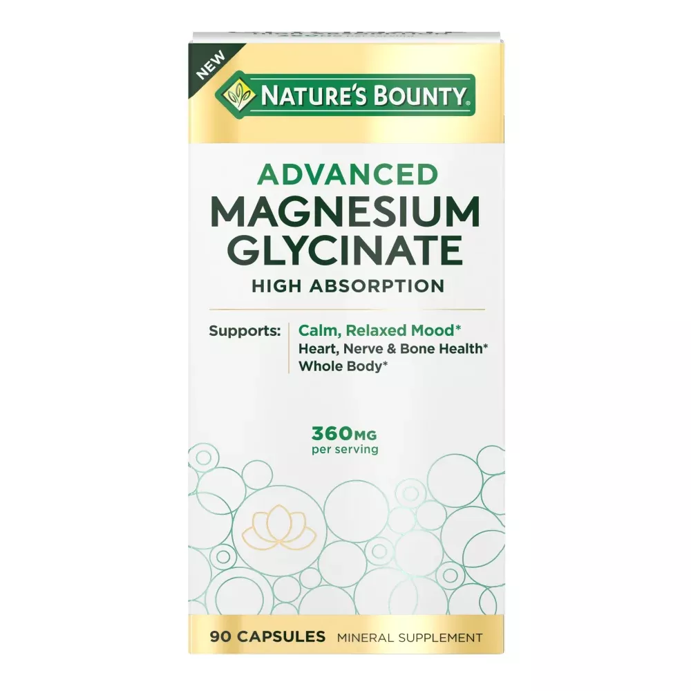 Nature’s Bounty Advanced Magnesium Glycinate 360 mg Capsule, 90 EA