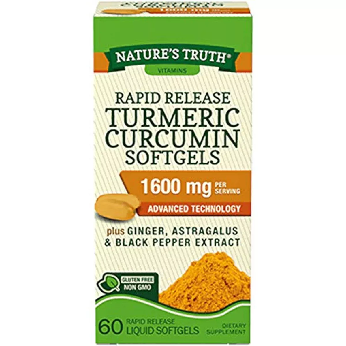Nature's TruthRapid ReleaseTurmeric Curcumin 60 Softgels