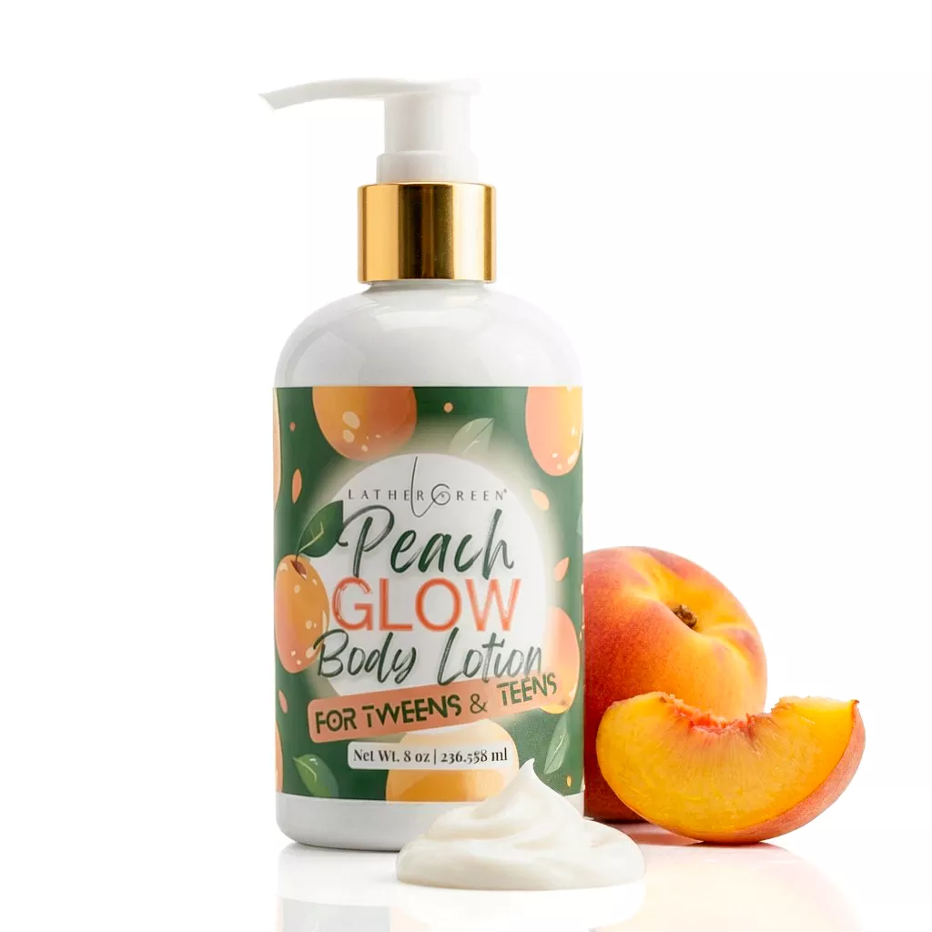 Peach Glow Body Lotion for Tweens and Teens | Lightweight Hydrating Moisturizer