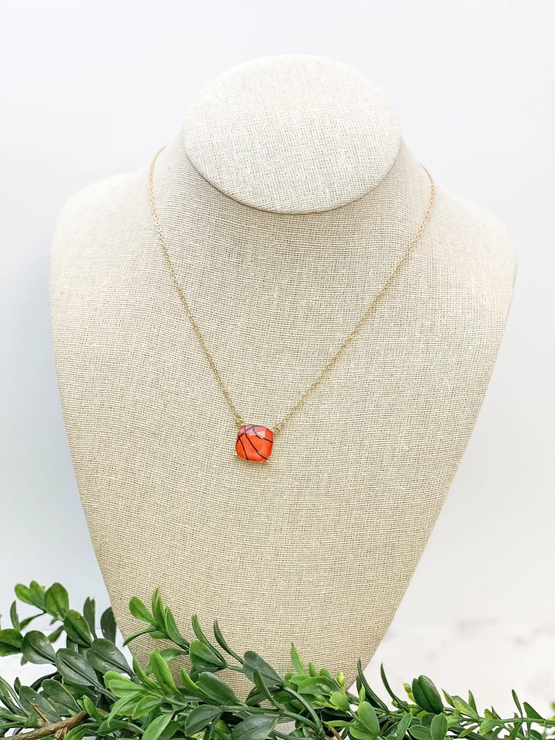 Printed Sports Pendant Necklaces - Basketball