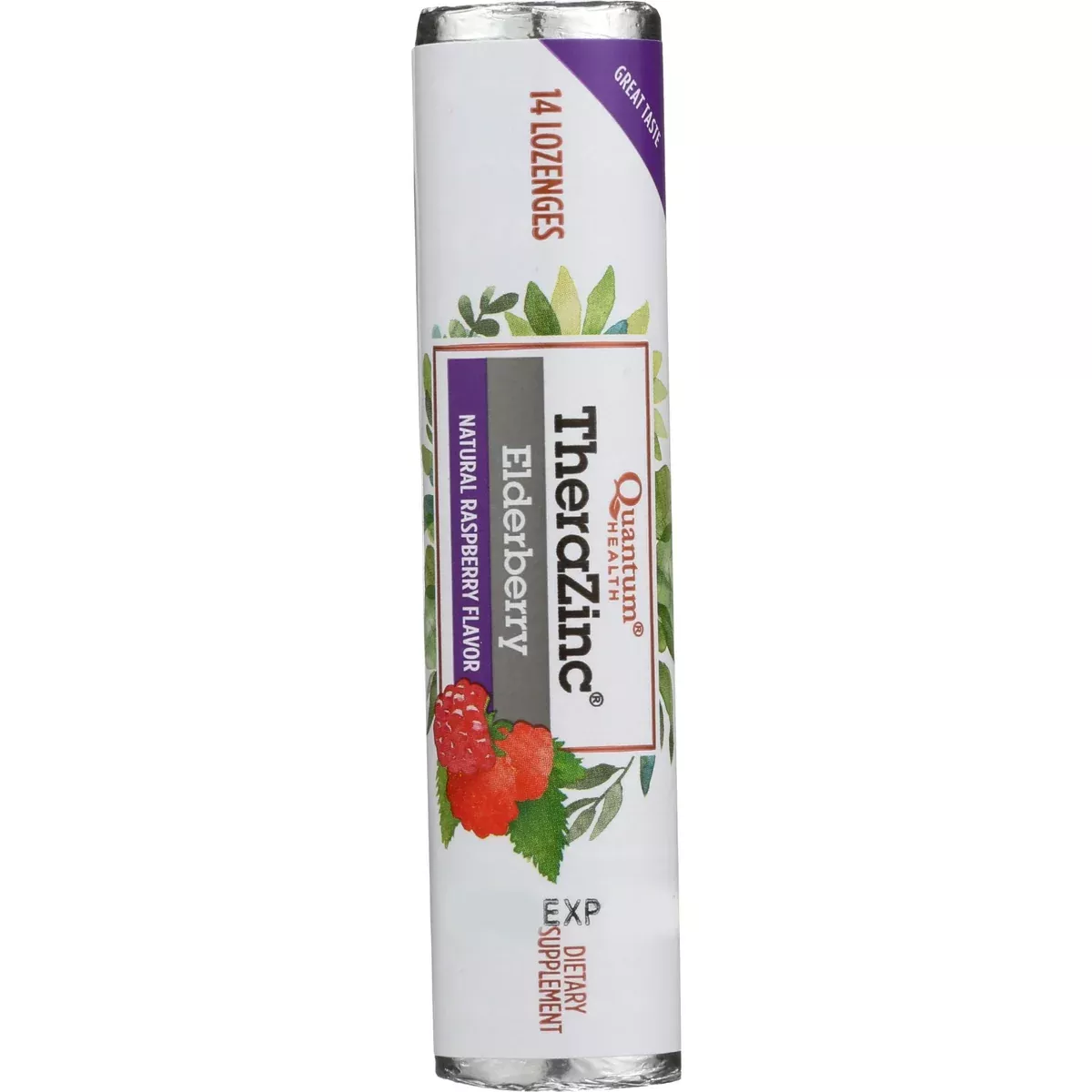 Quantum Health Thera Zinc Elderberry Lozenges Natural Raspberry Flavor – 14-Pack