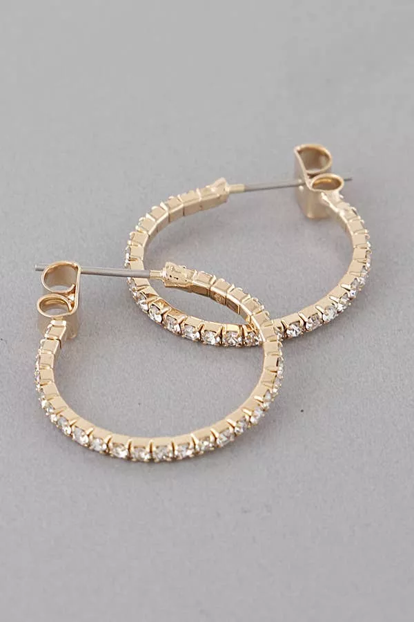 Rhinestone Hoop Earrings