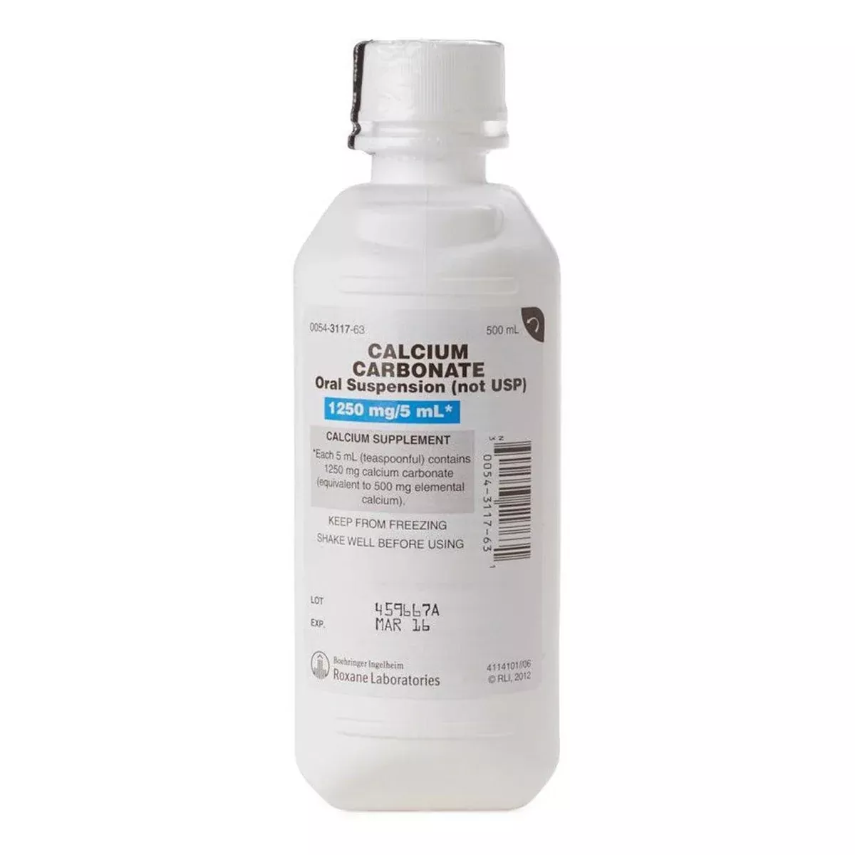 Roxane Labs Calcium Carbonate Oral Suspension – 500 Ml