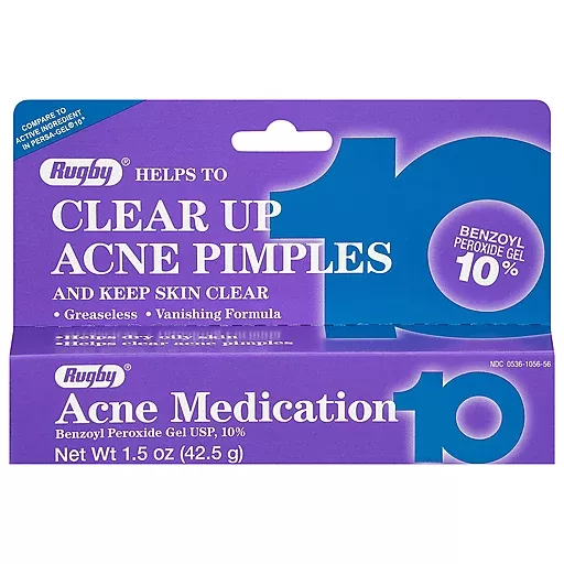 Rugby Acne Medication Gel Benzoyl Peroxide 10% 1.5 Oz