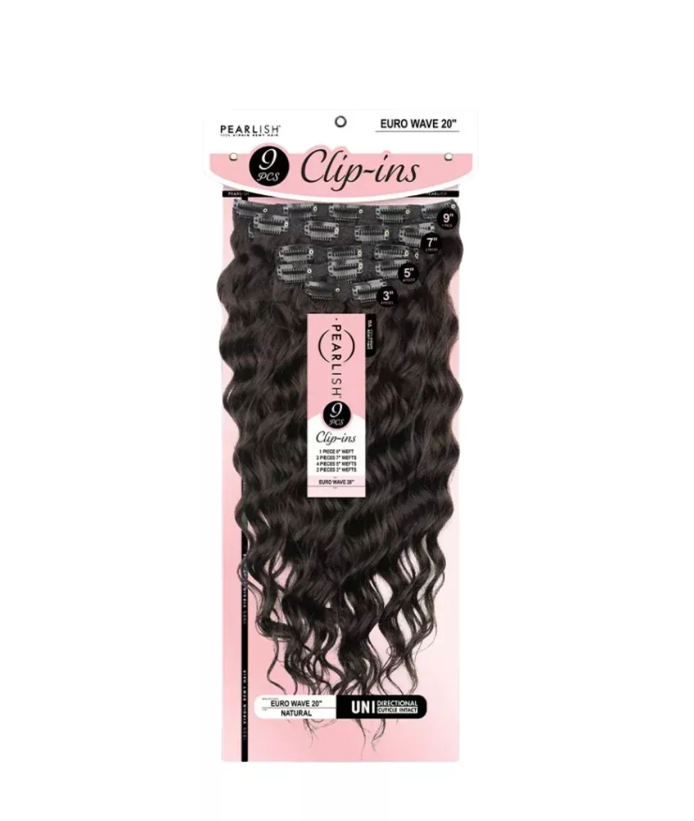 Sensationnel Pearlish Clip in 9pcs Euro Wave 20″