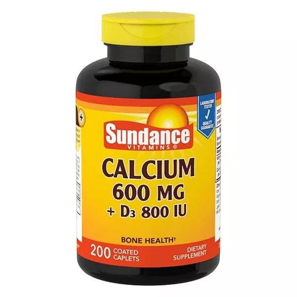 Sundance Vitamins Calcium 600 Mg + D3 800 IU – 60 Caplets