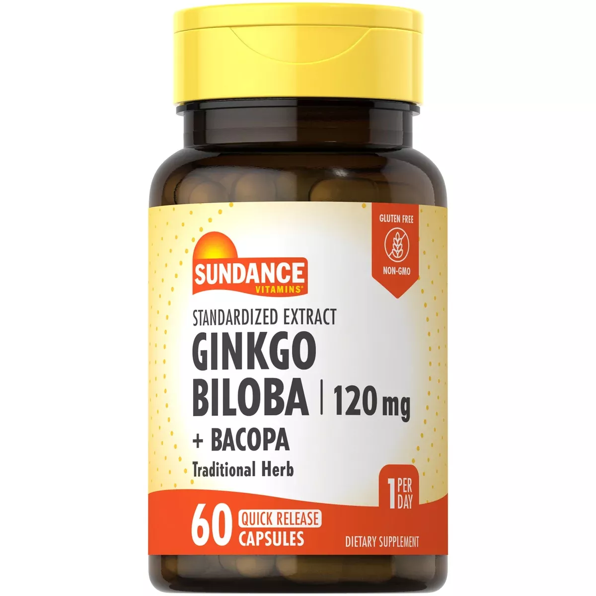 Sundance Vitamins Ginko Biloba 120 mg Quick-Release Capsule, 60 EA